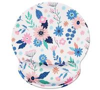 Jahosin Tapis de Souris avec Repose-Poignet,Repose-Poignet Ergonomique Noir Pur, Coussin de Poignet antidérapant Confortable en Mousse à mémoire de Forme pour Ordinateur et Bureau 25x23 Bluefloral
