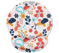 Jahosin Tapis de Souris avec Repose-Poignet,Repose-Poignet Ergonomique Noir Pur, Coussin de Poignet antidérapant Confortable en Mousse à mémoire de Forme pour Ordinateur et Bureau 25x23 Redfloral