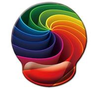 Jahosin Tapis de souris ergonomique en mousse à mémoire de forme avec support de poignet, base en caoutchouc antidérapant pour ordinateur et bureau 25x23 Rainbowvortex