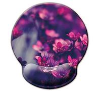 Jahosin Tapis de souris ergonomique en mousse à mémoire de forme avec support de poignet, base en caoutchouc antidérapant pour ordinateur et bureau 25x23 redflower