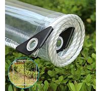 JAHQ Bâche Transparente avec Oeillets, 0.35mm Bâche Claire en PVC Imperméable à l'eau, Couverture Végétale Polyvalente pour Gazebo Extérieur Barbecue - 220cm x 420cm