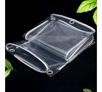 JAHQ Étanche Bâche, Transparente PVC Imperméable Hydratant Résistance Au Déchirement Métal Boutonnière Antirouille Utilisé pour Extérieur Patio, Distance du Trou 50cm - 110cm x 120cm