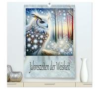 Jahreszeiten der Weisheit (hochwertiger Premium Wandkalender 2026 DIN A2 hoch), Kunstdruck in Hochglanz: Uhu Pracht im Jahreskreis.