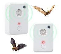 JahyElec Lot de 2 répulsifs à ultrasons pour chauves-souris pour grenier, porche et maison, appareils de dissuasion pour chauves-souris à branchement électronique, dispositif de retrait pour maison