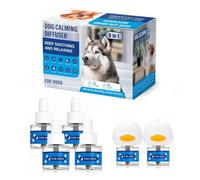 JahyShow Kit diffuseur de phéromones apaisantes pour chien, 2 diffuseurs + 4 recharges, approvisionnement de 120 jours, couvre 700 m², branchement inodore pour soulager l'anxiété, le stress de