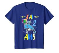 J'Ai 2 Ans 2e Animal Baleine Bleue Anniversaire T-Shirt, Enfant, Bleu Royal, 4 Ans