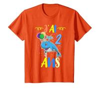 J'Ai 2 Ans 2e Animal Baleine Bleue Anniversaire T-Shirt, Enfant, Orange, 3 Ans