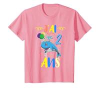 J'Ai 2 Ans 2e Animal Baleine Bleue Anniversaire T-Shirt, Enfant, Rose, 12 Ans