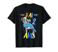 J'Ai 2 Ans 2e Animal Baleine Bleue Anniversaire T-Shirt, Homme, Noir, L