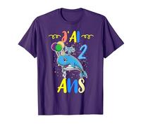 J'Ai 2 Ans 2e Animal Baleine Bleue Anniversaire T-Shirt, Homme, Violet, M