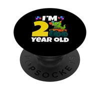 J'Ai 2 Ans, Monster Truck, Dinosaure, Anniversaire, garçon PopSockets PopGrip Adhésif