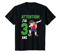 J'Ai 3 Ans Garçon Football T-Shirt, Enfant, Noir, 8 Ans