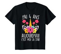 J'ai 4 ans C'est Moi La Star Cadeau Fête Anniversaire Fille T-Shirt