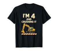 J'ai 4 ans et l'anniversaire de Crushing It Construction Excavator T-Shirt