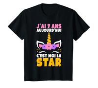 J'Ai 7 Ans C'est Moi La Star 7eme Anniversaire Fille Cadeau T-Shirt