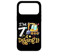 J'Ai 7 Ans et Digging It, 7 Ans, Excavator Boy, 7e Anniversaire Coque pour iPhone 17 Pro Max