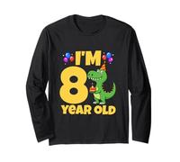 J'Ai 8 Ans, Dinosaure, Anniversaire, garçon, T-Rex, 8e Anniversaire Manche Longue