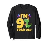 J'Ai 9 Ans, Dinosaure, Anniversaire, garçon, T-Rex, 9e Anniversaire Manche Longue