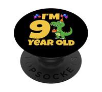 J'Ai 9 Ans, Dinosaure, Anniversaire, garçon, T-Rex, 9e Anniversaire PopSockets PopGrip Adhésif