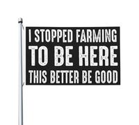 J'ai arrêté l'agriculture pour être ici, ça vaut mieux être bon, drapeau de jardin toutes saisons, bannière de cour pour cour, jardin, décoration extérieure, drapeaux imprimés recto-verso