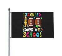 J'ai attaqué 100 jours école drapeau 0,9 x 1,5 m Double face extérieur ferme cour signe jardin drapeau décoratif avec œillets en laiton