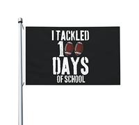 J'ai attaqué 100 jours école drapeau 0,9 x 1,5 m Double face extérieur ferme cour signe jardin drapeau décoratif avec œillets en laiton
