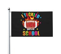 J'ai attaqué 100 jours école drapeau 0,9 x 1,5 m Double face extérieur ferme cour signe jardin drapeau décoratif avec œillets en laiton