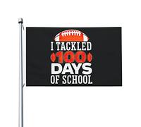 J'ai attaqué 100 jours école drapeau 0,9 x 1,5 m Double face extérieur ferme cour signe jardin drapeau décoratif avec œillets en laiton
