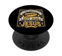 J'Ai Besoin de Hot Dog et de Beaucoup de Jésus, Dieu PopSockets PopGrip Adhésif