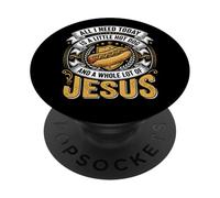 J'Ai Besoin de Hot Dog et de Beaucoup de Jésus, Dieu PopSockets PopGrip Adhésif