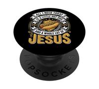 J'Ai Besoin de Hot Dog et de Beaucoup de Jésus, Dieu PopSockets PopGrip Adhésif
