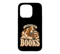 J'Ai Besoin de Livres Basset Hound Dog Reading Fiction Book Coque pour iPhone 15 Pro