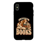 J'Ai Besoin de Livres Basset Hound Dog Reading Fiction Book Coque pour iPhone X/XS
