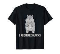 J'Ai Besoin de Snacks Hippo Hangry Hungry Hungry Foodie T-Shirt