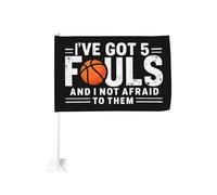 J'ai cinq fautes et je n'hésiterai pas à les utiliser. Clip de fenêtre pour drapeau de voiture, décoration de protection solaire, bannière double face 30 x 45 cm pour camion.