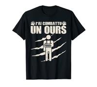 J'Ai Combattu Un Ours Griffe Empreinte Humour Animal Cadeau T-Shirt