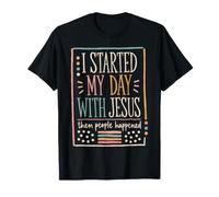 J'Ai commencé ma journée avec l'humour chrétien de Jésus T-Shirt