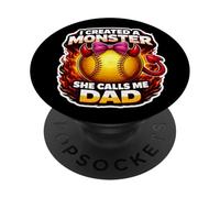 J'Ai créé Un Monstre, Elle m'appelle Papa, Softball, Fille drôle PopSockets PopGrip Adhésif
