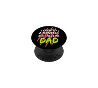 J'Ai créé Un Monstre Qui m'appelle Papa Vintage Sunset Funny PopSockets PopGrip Adhésif
