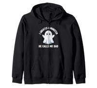 J'Ai créé Un Monstre Qui m'appelle Papa Vintage Sunset Funny Sweat à Capuche
