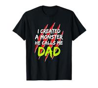 J'Ai créé Un Monstre Qui m'appelle Papa Vintage Sunset Funny T-Shirt