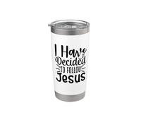 J'ai décidé de suivre Jésus Faith Christian Gobelet isotherme en acier inoxydable double paroi
