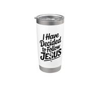 J'ai décidé de suivre la foi inspirante de Jésus Gobelet isotherme en acier inoxydable double paroi