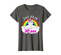 J'Ai Deja 30 Ans Anniversaire Femme Cadeau Licorne T-Shirt, Femme, Asphalte, S