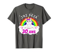 J'Ai Deja 30 Ans Anniversaire Femme Cadeau Licorne T-Shirt, Homme, Asphalte, 5XL