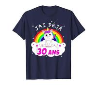 J'Ai Deja 30 Ans Anniversaire Femme Cadeau Licorne T-Shirt, Homme, Bleu Marine, 4XL