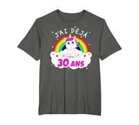 J'Ai Deja 30 Ans Anniversaire Femme Cadeau Licorne T-Shirt, Homme Grandes Tailles, Asphalte, 6X Tall