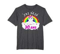J'Ai Deja 30 Ans Anniversaire Femme Cadeau Licorne T-Shirt, Homme Grandes Tailles, Chiné Foncé, 6X Tall