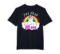 J'Ai Deja 30 Ans Anniversaire Femme Cadeau Licorne T-Shirt, Homme Grandes Tailles, Noir, 5X Tall