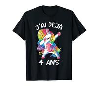 J'ai Déja 4 Ans Cadeau Anniversaire 4 Ans Fille Licorne T-Shirt